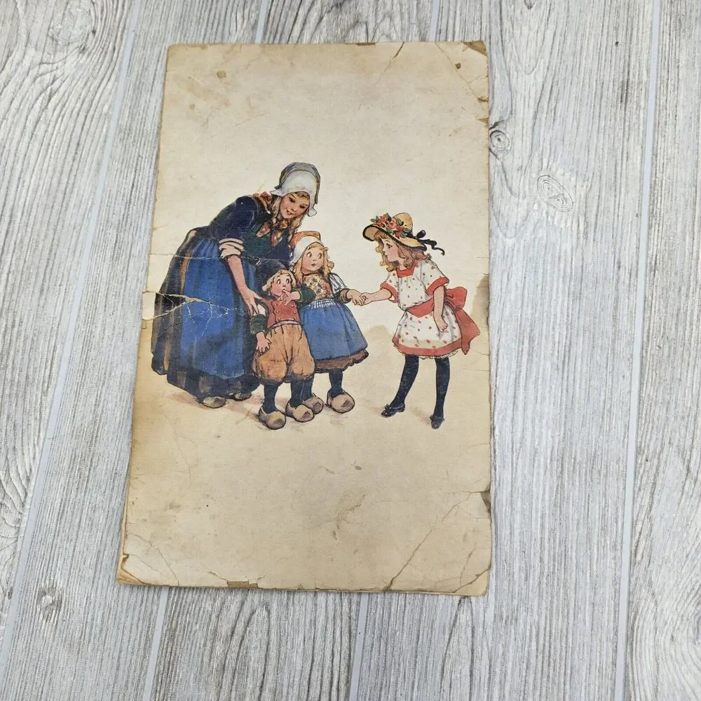 1917 Little Wooden Shoes Softcover Story Book Alice Hardwick‎ Frances Brundage